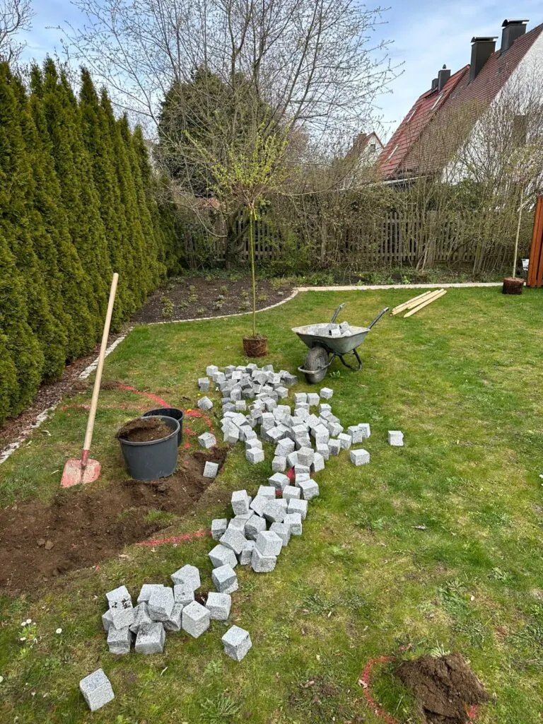 Fertiggestelltes Gartenprojekt von Albis Gartenservice im Raum München